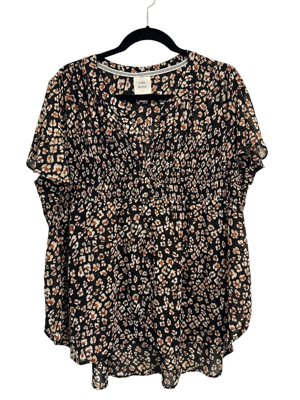 Knox Rose Top Black Size XXL